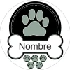 Papel de azúcar - Nombre mascota perro o gato 20 cm - Impresión comestible personalizada