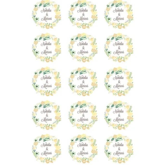 Papel de azúcar - Nombres nº 3 - Impresión comestible personalizada