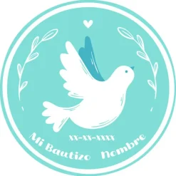 Papel de azúcar - Nombre y fecha Mi Bautizo 2 - 20 cm - Impresión comestible personalizada