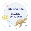 Papel de azúcar - Nombre y fecha Mi Bautizo 3 - 20 cm - Impresión comestible personalizada