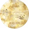 Papel de azúcar - Nombre y fecha Mi primera comunión 20 cm - Impresión comestible personalizada