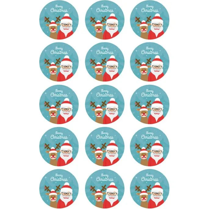 Papel de azúcar Papá Noel 5 cm (15) - María Lunarillos