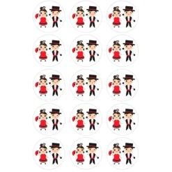 Papel de azúcar Pareja Flamencos 5 cm (15) - María Lunarillos