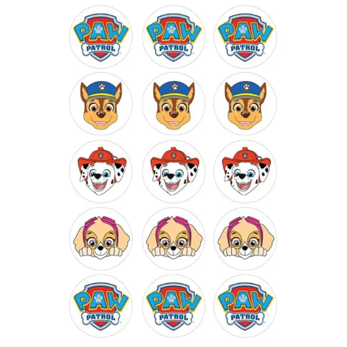 Papel de azúcar Patrulla Canina 5 cm (15) - María Lunarillos