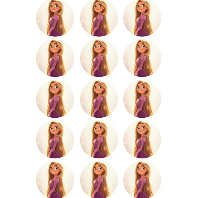 Papel de azúcar Rapunzel - 5 cm (15) - María Lunarillos