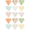 Papel de azúcar San Valentín corazones con flores estampadas 5 cm (15) - María Lunarillos