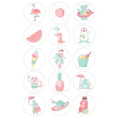 Papel de azúcar Vacaciones mix 5 cm (15) - María Lunarillos