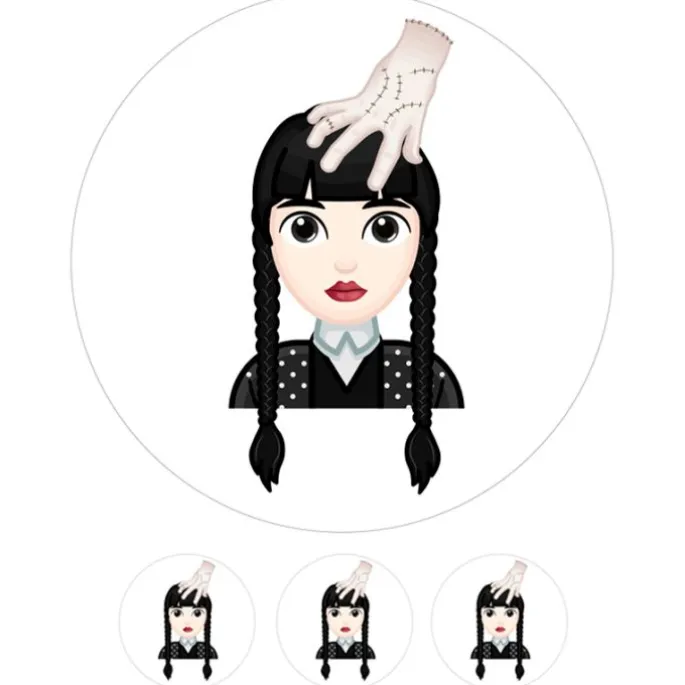 Papel de azúcar Wednesday Addams o Miércoles Addams 20 cm - María Lunarillos