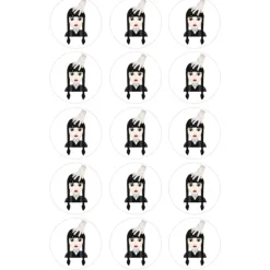 Papel de azúcar Wednesday Addams o Miércoles Addams 5 cm (15) - María Lunarillos