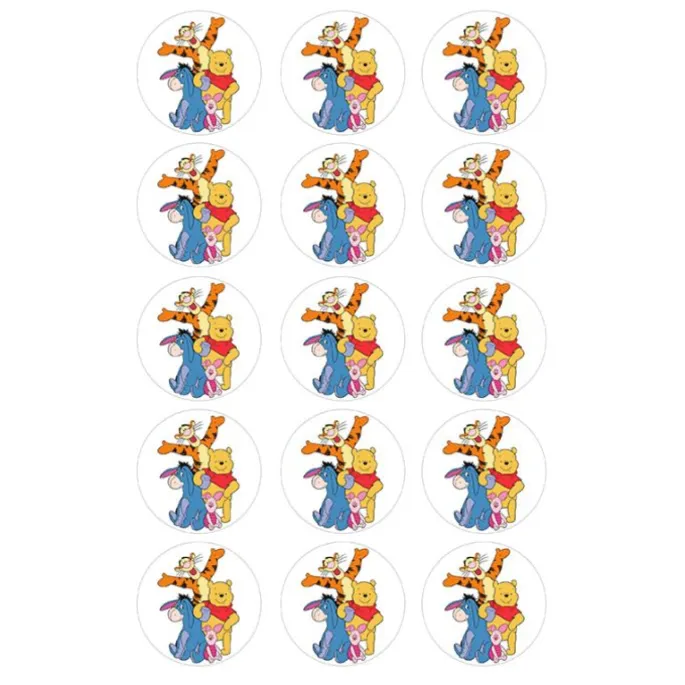 Papel de azúcar Winnie the Pooh y personajes 5 cm (15) - María Lunarillos
