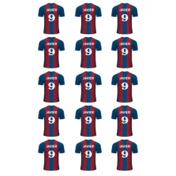 Papel de oblea - Camiseta fútbol Barcelona nombre y número 5 cm (15) - Impresión personalizada