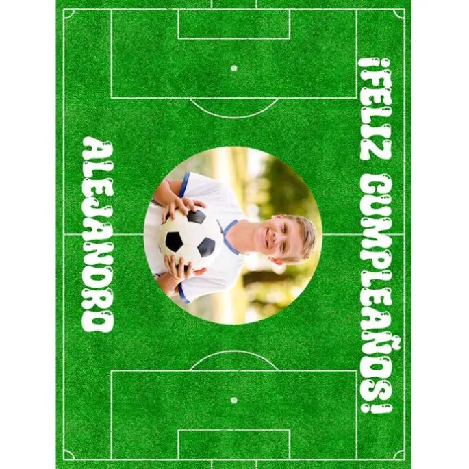 Papel de oblea Campo de fútbol - Foto y Rótulo A4 - Impresión personalizada