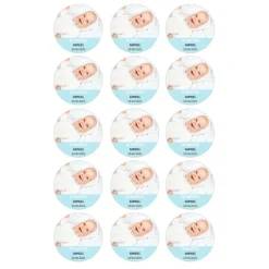 Papel de oblea con foto, nombre y fecha personalizada círculo 5 cm (15) - Mi Bautizo