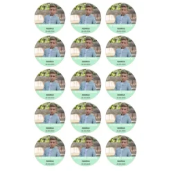 Papel de oblea con foto, nombre y fecha personalizada círculo 5 cm (15) - Mi Primera Comunión