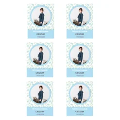 Papel de oblea con foto, nombre y fecha personalizada - Mi primera Comunión azul 6 x 8 cm (6)