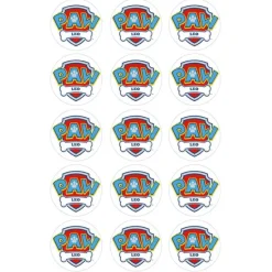 Papel de oblea - 15 círculos iguales de 5 cm Nombre Patrulla Canina - Impresión personalizada