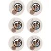 Papel de oblea - 6 diseños iguales en Círculos de 8 cm Foto y Rótulo Diseño 1 - Impresión personalizada