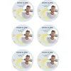 Papel de oblea - 6 diseños iguales en Círculos de 8 cm Foto y Rótulo Diseño 2 - Impresión personalizada