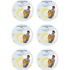 Papel de oblea - 6 diseños iguales en Círculos de 8 cm Foto y Rótulo Diseño 2 - Impresión personalizada