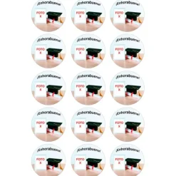 Papel de oblea - 15 diseños iguales en Círculos de 5 cm Mi Graduación - Impresión personalizada