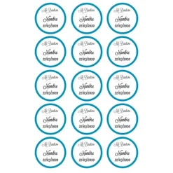 Papel de oblea - 15 diseños iguales en Círculos de 5 cm Nombre y fecha Mi bautizo - Impresión personalizada