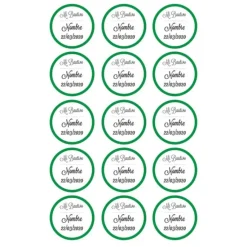 Papel de oblea - 15 diseños iguales en Círculos de 5 cm Nombre y fecha Mi bautizo - Impresión personalizada