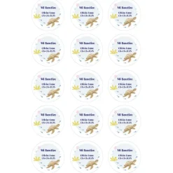 Papel de oblea - 15 diseños iguales en Círculos de 5 cm Nombre y fecha Mi Bautizo 3 - Impresión personalizada