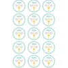 Papel de oblea - 15 diseños iguales en Círculos de 5 cm Nombre y fecha Eucaristía Comunión - Impresión personalizada