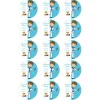 Papel de oblea - 15 diseños iguales en Círculos de 5 cm Nombre y fecha Mi primera comunión azul - Impresión personalizada