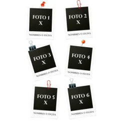 Papel de oblea - 6 fotos diferentes con Nombres o Fecha 5 cm Moments - Impresión personalizada