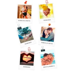 Papel de oblea - 6 fotos diferentes con Nombres o Fecha 5 cm Moments - Impresión personalizada