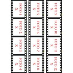 Papel de oblea - 12 fotos diferentes en Tiras de película 6,5 x 4,5 cm Efecto Film - Impresión personalizada