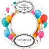 Papel de oblea - Foto y nombre Feliz Cumpleaños 20 cm - Impresión personalizada
