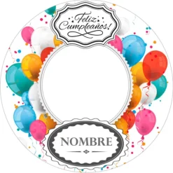 Papel de oblea - Foto y nombre Feliz Cumpleaños 20 cm - Impresión personalizada