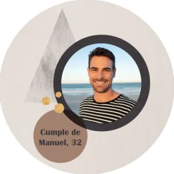 Papel de oblea - Foto y Rótulo Diseño 1 - 20 cm - Impresión personalizada