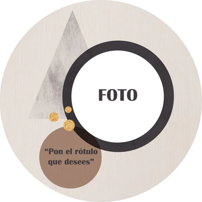Papel de oblea - Foto y Rótulo Diseño 1 - 20 cm - Impresión personalizada