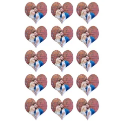 Papel de oblea grueso - 15 fotos iguales en Corazones de 5 cm - Impresión comestible personalizada