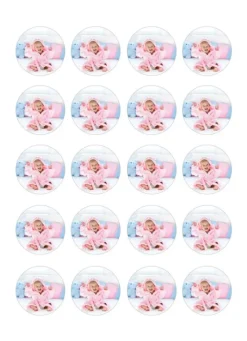 Papel de oblea grueso - 20 fotos iguales en Círculos de 4 cm - Impresión comestible personalizada
