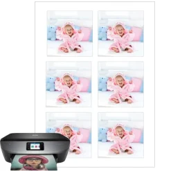 Papel de oblea grueso - 6 fotos iguales en Cuadrados de 8 cm - Impresión comestible personalizada