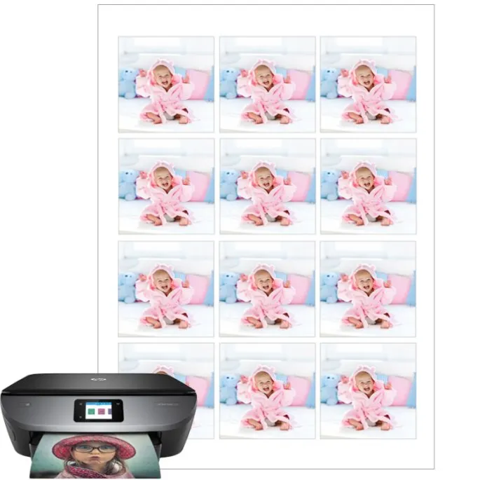 Papel de oblea grueso - 12 fotos iguales en Cuadrados de 6 cm - Impresión comestible personalizada