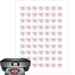 Papel de oblea grueso - 70 fotos iguales en Cuadrados de 2 cm - Impresión personalizada