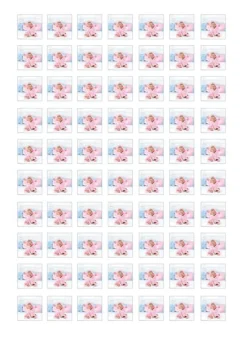 Papel de oblea grueso - 70 fotos iguales en Cuadrados de 2 cm - Impresión personalizada