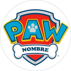 Papel de oblea - Nombre Patrulla Canina 20 cm - Impresión personalizada