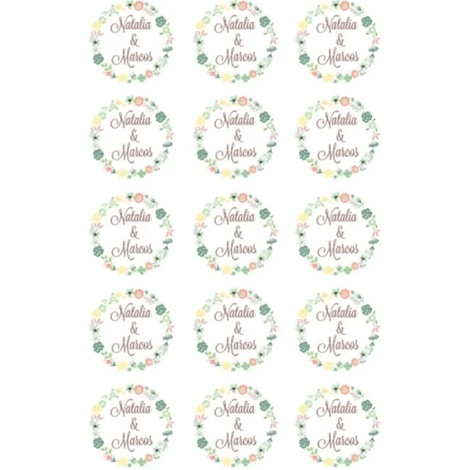 Papel de oblea - Nombres nº 4 - Impresión personalizada