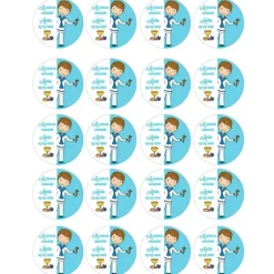 Papel multitransfer Mi primera comunión azul - 20 círculos iguales de 4,8 cm Nombre y fecha- Impresión comestible personalizada