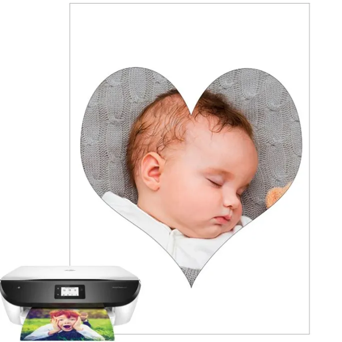 Papel multitransfer para merengues, chocolate e isomalt - Corazón de 20 cm - Impresión personalizada