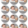 Papel multitransfer para merengues, chocolate e isomalt - 12 fotos iguales en Círculos de 6 cm - Impresión personalizada