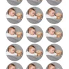 Papel multitransfer para merengues, chocolate e isomalt - 15 fotos iguales en Círculos de 5 cm - Impresión personalizada