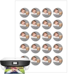 Papel multitransfer para merengues, chocolate e isomalt - 20 fotos iguales en Círculos de 4 cm - Impresión personalizada