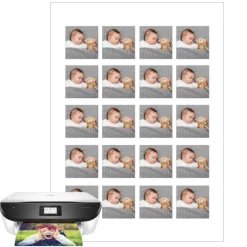 Papel multitransfer para merengues, chocolate e isomalt - 20 fotos iguales en Cuadrados de 4 cm - Impresión personalizada